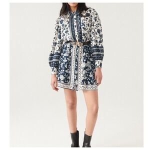 Ba&sh Robe‎ Hella Mini Dress Button Front  Women Sz 0 U.S 2 (missing Belt)